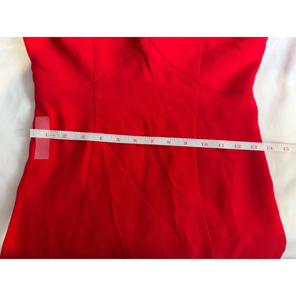 Amanda Uprichard Dress Women Petite P Red‎ Choker Neck High Low Mermaid Midi